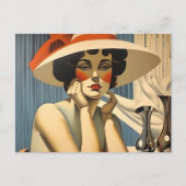 Flapper Elegantie: In de stijl van Jean Dupas Briefkaart (Voorkant)