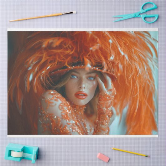 Flapper Fantasy Tangerine Dream Decoupage Tissuepapier (Craft)