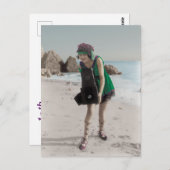 Flapper Fotograaf op het strand Briefkaart (Voorkant / Achterkant)