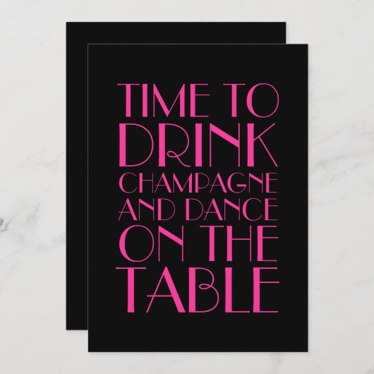 Flapper Fun - 21st Birthday Uitnodiging (Voorkant / Achterkant)