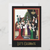 Flapper Gatsby Holiday Christmas Party Kaart (Voorkant)