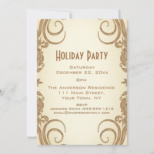  Flapper Gatsby Holiday Christmas Party Kaart (Achterkant)