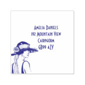 Flapper Girl-adres 1920 Zelfinktende Stempel (Design)