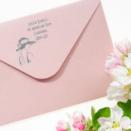 Flapper Girl-adres 1920 Zelfinktende Stempel