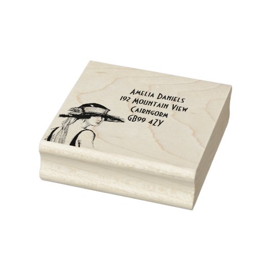 Flapper Girl-adres van 1920: zelfinkend stempel (Stempel)