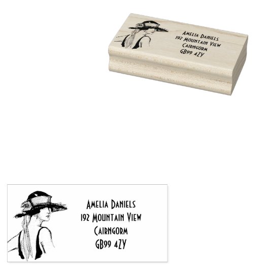 Flapper Girl-adres van 1920: zelfinkend stempel (Gestempeld)
