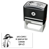 Flapper Girl-adres van 1920: zelfinkend stempel (In situ)