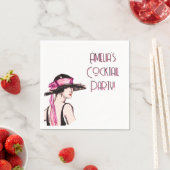 Flapper Girl Cocktail Party Gepersonaliseerd Servet (Insitu)