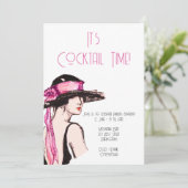 Flapper Girl Cocktail Party Kaart (Staand voorkant)