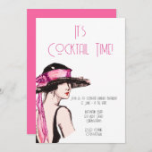 Flapper Girl Cocktail Party Kaart (Voorkant / Achterkant)
