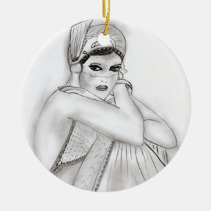 Flapper Girl Keramisch Ornament