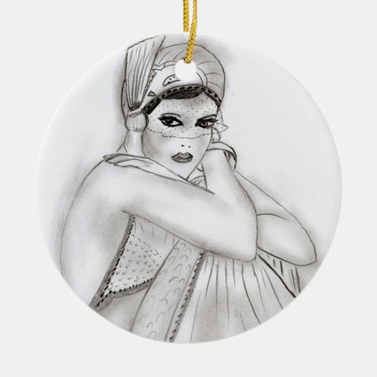 Flapper Girl Keramisch Ornament (Voorkant)
