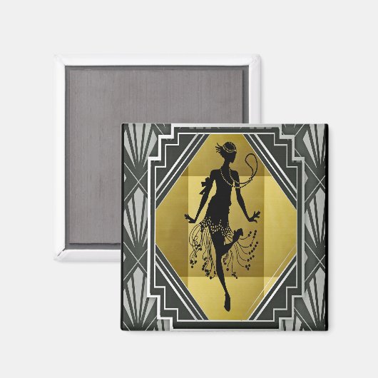 flapper girl magnet (Voorkant / Achterkant)