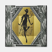 flapper girl magnet (Voorkant)
