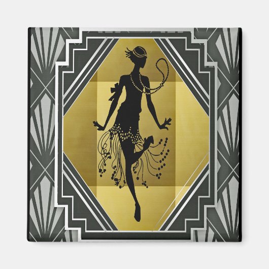 flapper girl magnet (Voorkant)