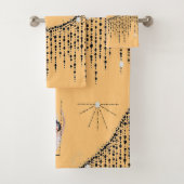 Flapper Girl op Swing Bath Towel Set Bad Handdoek (Insitu)