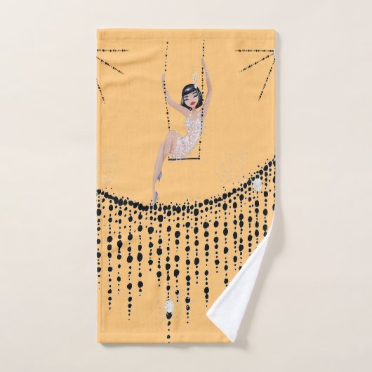 Flapper Girl op Swing Bath Towel Set Bad Handdoek (Handdoek)