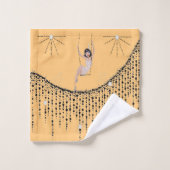 Flapper Girl op Swing Bath Towel Set Bad Handdoek (Wasdoekje)