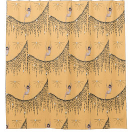 Flapper Girl op Swing Shower Curtain Douchegordijn