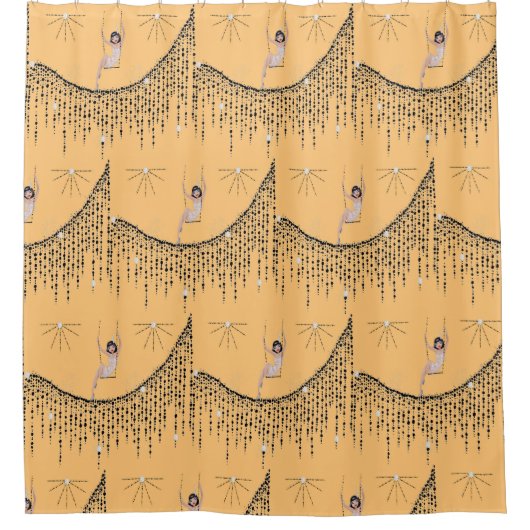 Flapper Girl op Swing Shower Curtain Douchegordijn (Voorkant)