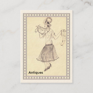 Flapper Girl Retro 1950 Visitekaartje