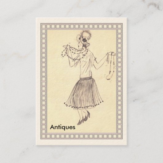 Flapper Girl Retro 1950 Visitekaartje (Voorkant)