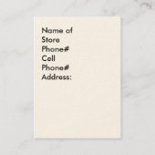 Flapper Girl Retro 1950 Visitekaartje (Achterkant)