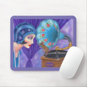 Flapper Girl Roaring Twenties Mouse Gramophone Muismat (Met muis)