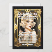 Flapper girl speakeasy jaren 20 blond Gatsby thema Kaart (Voorkant)