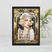 Flapper girl speakeasy jaren 20 blond Gatsby thema Kaart (Staand voorkant)