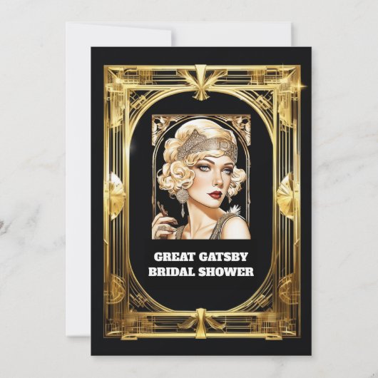 Flapper girl speakeasy jaren 20 blond Gatsby thema Kaart (Achterkant)