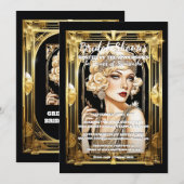 Flapper girl speakeasy jaren 20 blond Gatsby thema Kaart (Voorkant / Achterkant)