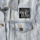 Flapper Girls: 1925 Vierkante Button 5,1 Cm (In situ)