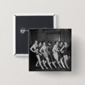 Flapper Girls: 1925 Vierkante Button 5,1 Cm (Voorkant /achterkant)