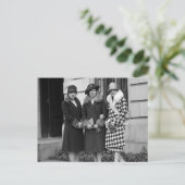 Flapper Girls, Cloche Petten 1920s Briefkaart (Staand voorkant)