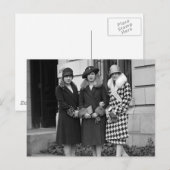 Flapper Girls, Cloche Petten 1920s Briefkaart (Voorkant / Achterkant)
