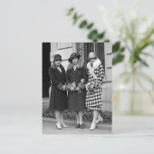 Flapper Girls, Cloche Petten 1920s Briefkaart (Staand voorkant)
