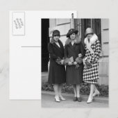 Flapper Girls, Cloche Petten 1920s Briefkaart (Voorkant / Achterkant)