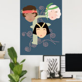 Flapper girls roaring twenties poster (Thuiskantoor)