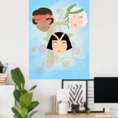 Flapper girls roaring twenties poster (Thuiskantoor)