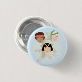 Flapper girls roaring twenties ronde button 3,2 cm (Voorkant /achterkant)