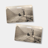 Flapper Girls Sunrise Khufu Piramide, Egypte 1920 Badge (Voor- en achterkant)