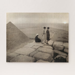 Flapper Girls Sunrise Khufu Piramide, Egypte 1920 Legpuzzel