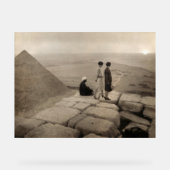 Flapper Girls Sunrise Khufu Pyramid, Egypte 1920 Acryl Bord (Voorkant)