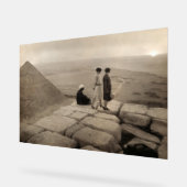 Flapper Girls Sunrise Khufu Pyramid, Egypte 1920 Acryl Bord (Hoek)