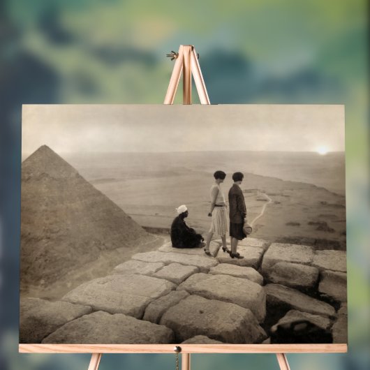 Flapper Girls Sunrise Khufu Pyramid, Egypte 1920 Acryl Bord (Neutraal)