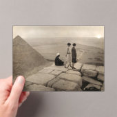 Flapper Girls Sunrise Khufu Pyramid, Egypte 1920 Acryl Uitnodigingen (Insitu (Draagbaar))