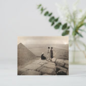 Flapper Girls Sunrise Khufu Pyramid, Egypte 1920 Briefkaart (Staand voorkant)