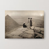 Flapper Girls Sunrise Khufu Pyramid, Egypte 1920 Button (Voorkant)