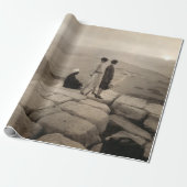 Flapper Girls Sunrise Khufu Pyramid, Egypte 1920 Cadeaupapier (Uitgerold)